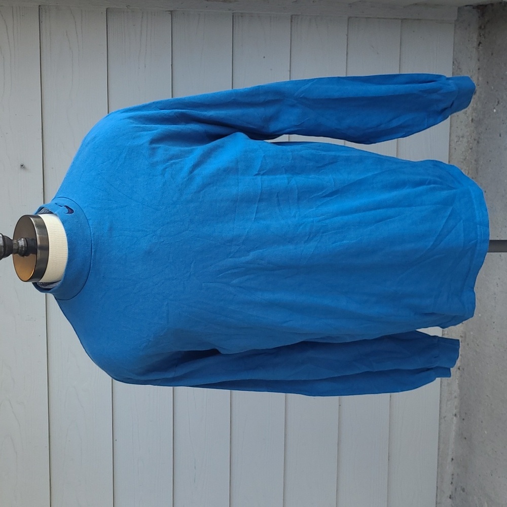 NIKE Check Logo USA Cotton Blue Mens Sz XL Long Sleeve Shirt Y2K 90s RARE